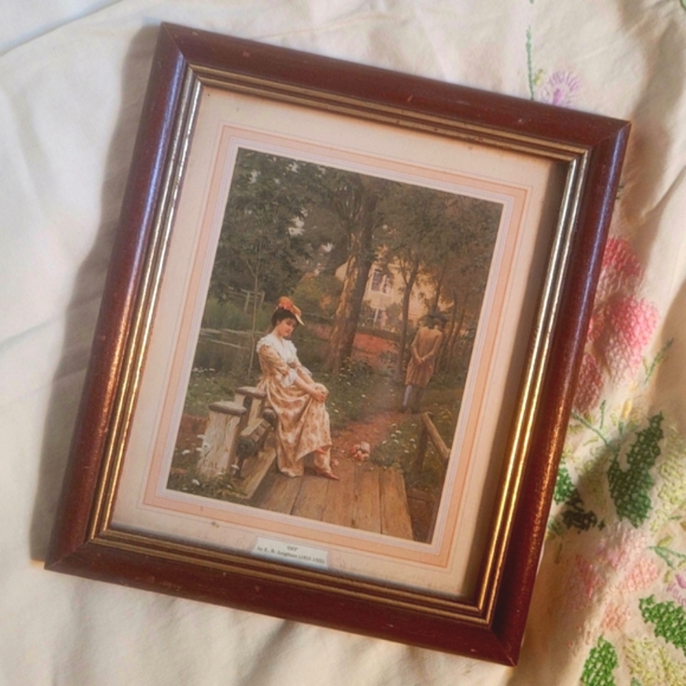 Vintage Print with Wooden Frame